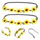 thumbnail image 3 of guirnaldas hawaianas de girasol para el pelo, guirnaldas de fiesta, diademas de flores simuladas, tocado estilo bohemio, recuerdos de fiesta de playa (amarillo), 3 of 6
