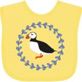 thumbnail image 3 of Inktastic Puffin Bird Wreath Boys or Girls Baby Bib, 3 of 4