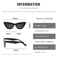 thumbnail image 3 of Siminsem Mirrored Square Sunglasses for Women, Retro Wide Temple Summer Shades, UV Protection Colorful Lens Statement Eyewear, Grey, One Size, 3 of 5