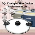 thumbnail image 2 of Replacement Locking Glass Lid for 7 Quart Slow Cooker, Oval Tempered Glass Lid with Clips, 2 of 5