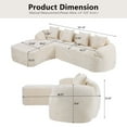 thumbnail image 7 of Modern L-Shaped Sectional Sofa with 4 Pillows, Chenille Fabric Cloud Couch with High-Elastic Sponge, No Assembly Required for Living Room Apartment, Beige, 7 of 7