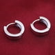 thumbnail image 4 of Silver-Plated Round Hoop Earrings for Everyday Wear, 4 of 5