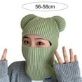 thumbnail image 6 of Eoperou Bear Ears Solid Color Ear Protection Knitted Scarf Cap Unisex Winter Outdoor Riding Integrated Scarf Beanie Hat Costume Accessories, 6 of 8