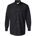 thumbnail image 2 of Van Heusen Mens Silky Poplin Shirt, S, Black, 2 of 3