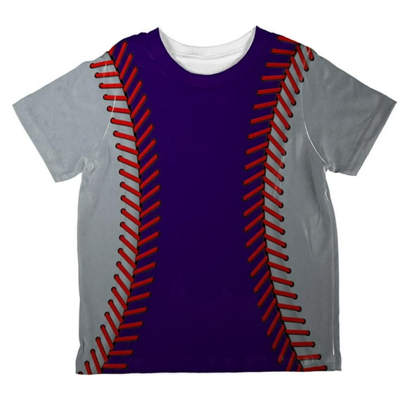 Baseball League Purple and Silver All Over Toddler T Shirt Multi 6T
