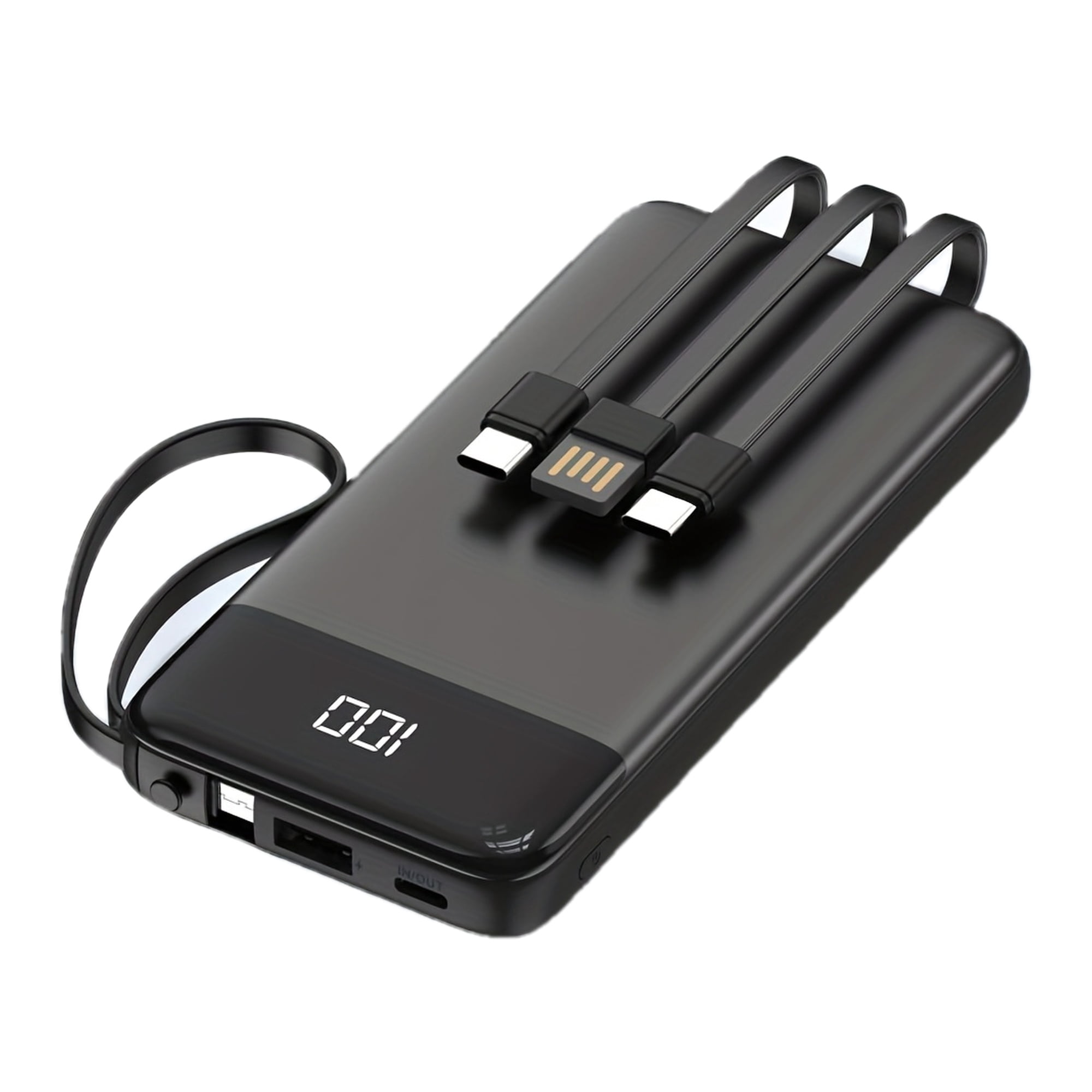 [Fast Charging | Portable] 20000mAh 20W Fast Charging Power Bank | Portable Charger with Built-in Cables | USB C Battery Pack for All Phones, Tablets