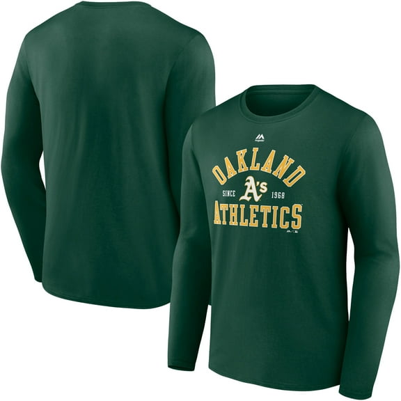 Men's Majestic Green Oakland Athletics High Praise Long Sleeve T-Shirt