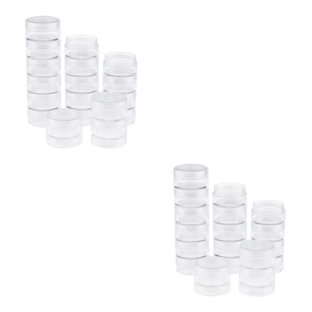Qarigey 18x Caja de almacenamiento de plástico vacía Cuentas Pastillas Contenedor de almacenamiento con tapas de rosca Tipo 1 2Conjunto