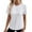 White, variant on Womens Business Casual Tops Women’S Slub Knit T-Shirts Womens Casual Fashion Solid Color Crew Neck Short Sleeve Pullover T Shirt Women’S Boat Neck T-Shirts L