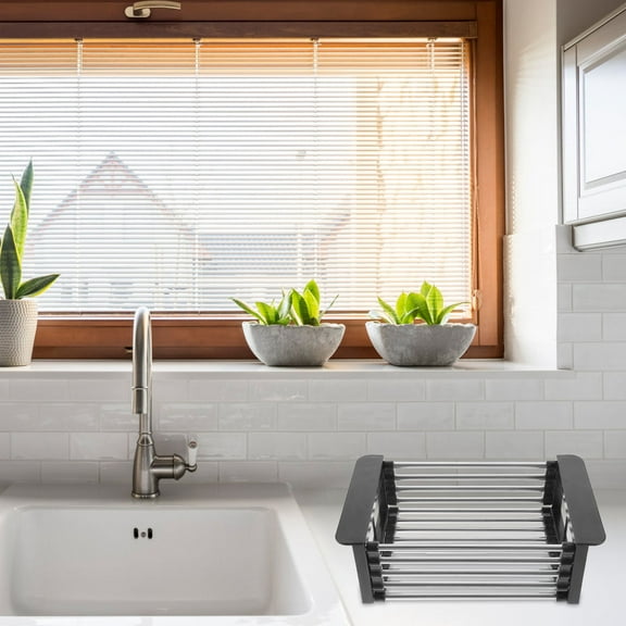 MOKKHNB Kitchen Sink Storage Rack Drain Rack Black Silicone 1Pc