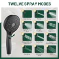 thumbnail image 6 of Cobbe Adjustable 12 Inch High Pressure Dual Shower Head with 12-Spray Handheld Shower, Matte Black, 6 of 12