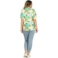 thumbnail image 3 of LA LEELA Women's Button Down Blouses Summer Tropical Party Shirts Vacation Casual Shirt Short Sleeve Womens Button up Tops Blouses Holidays Dressy for Women S Teal, Beach, 3 of 5