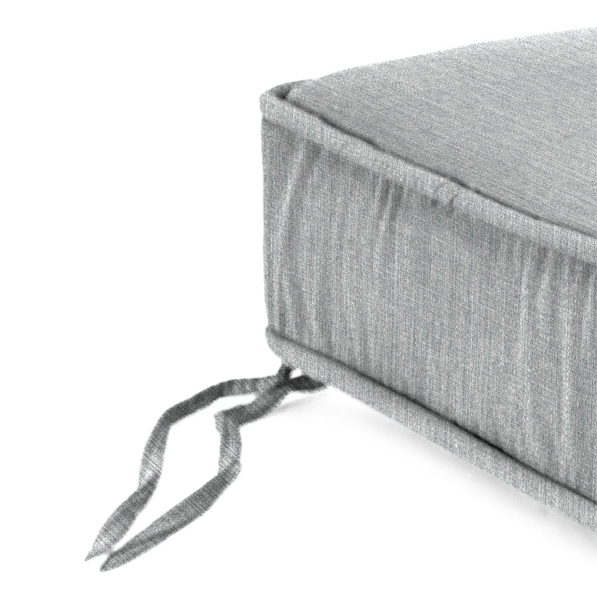 Jordan Manufacturing 22.5" x 22.5" Tahiti Gray Solid Square Outdoor Deep Seat Cushion with Ties and Welt