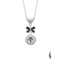thumbnail image 2 of Delight Jewelry Silvertone Domed Black DSN Black Bow Heart Necklace, 2 of 4