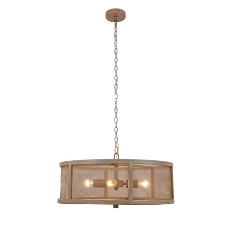 

River of Goods Dixsie Caged 4-Light Chandelier Light Fixture Brown