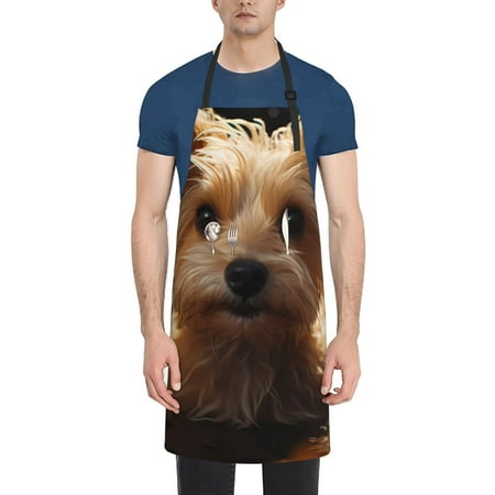 

Lukts Adjustable Apron with 2 Pockets Chef Cooking Kitchen Restaurant Aprons for Women Men-Sunflower Cute Puppy