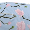 thumbnail image 3 of Leaves Pouf Cover with Zipper, Flourishing Themed Composition with Magnolia Flowers on Branch, Soft Decorative Fabric Unstuffed Case, 30" W X 17.3" L, Ceil Blue Brown and Pink, by Ambesonne, 3 of 5