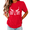 red-1, variant on UNISHE Women's Longhorn Skull Howdy Western Cowgirl Minimalist Print Short Sleeve T-shirt Relaxed Fit