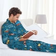 thumbnail image 4 of Mens Pajamas Set, Construction Trucks Button Down Long Sleeve Loungewear Sleepwear Pjs sets for Men, 4 of 5