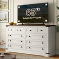 thumbnail image 6 of White Dresser for Bedroom with 10 Drawers Farmhouse Wood Dresser with Smooth Metal Rail,Antique White, 6 of 9