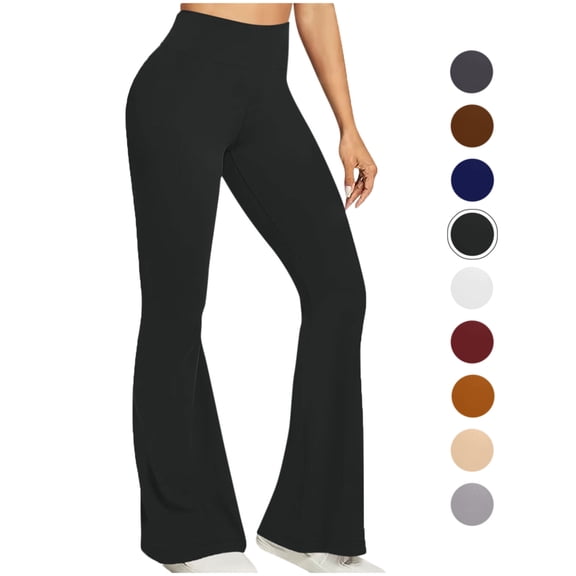 Womens Yoga Pants Zeliretfy Women's High Waist Flare Yoga Pants with Tummy Control and Bootcut Stretch