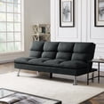 thumbnail image 3 of LUXMOD Relax Lounge Futon Sofa Bed Sleeper Dark Grey Fabric, 3 of 10
