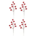 thumbnail image 1 of 4pcs Wedding Fake Cherry Branches Home DIY Simulated Berry Branch Ornaments, 1 of 8