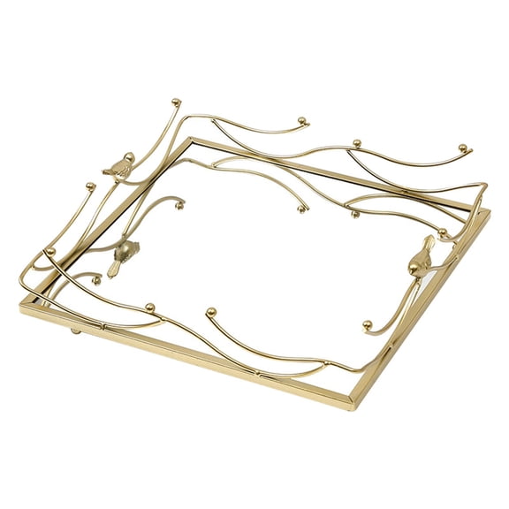 Decorative Mirror Tray Perfume Tray Makeup Organizer Sturdy Glass 25cm Suitable for Home Coffee Table