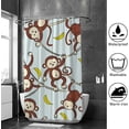 thumbnail image 4 of Coolnut Shower Curtain Set with Hooks Monkey and Banana Vines Polyester Waterproof Bath Curtain 60" x 72", 4 of 6