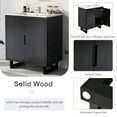 thumbnail image 3 of 29.5" Bathroom Vanity with Sink, Modern Under Sink Cabinet with 2 Soft-Closing Doors, Floor Storage Cabinet for Bathroom, Black, 3 of 9