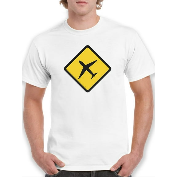 Airplane Warning T-Shirt Men -Smartprints Designs, Male Medium