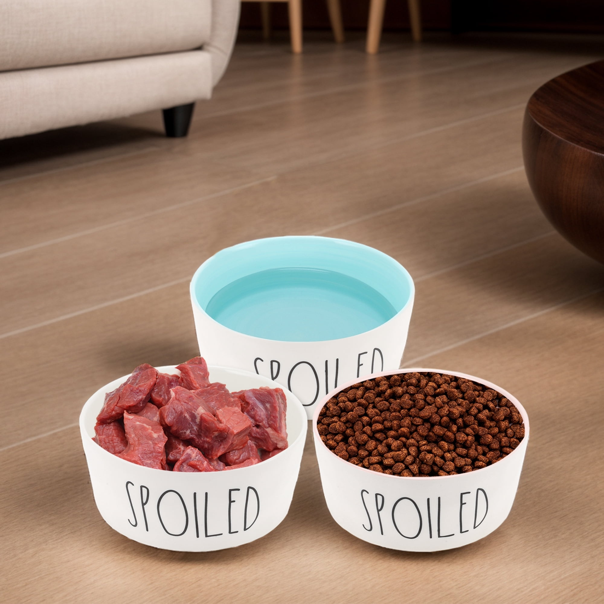 Unique Bargains 70Oz Ceramic Dog Bowl 8" Large Dog Water Bowl Non-Slip Dog Food Bowls for Large Dog Spill Proof Dog Bowl Pink