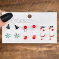 thumbnail image 5 of 6 piezas de pendientes navideños para mujer, juego de pendientes colgantes navideños, pendientes de árbol de Navidad para fiestas, pendientes de gancho, joyería de fiesta, pendientes de árbol con, 5 of 5