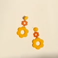 thumbnail image 6 of Acrylic Flower Dangle Earrings for Women Double Daisy Drop Statement Earrings, 6 of 6