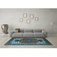 thumbnail image 3 of Ahgly Company Indoor Square Persian Light Blue Traditional Area Rugs, 5' Square, 3 of 4