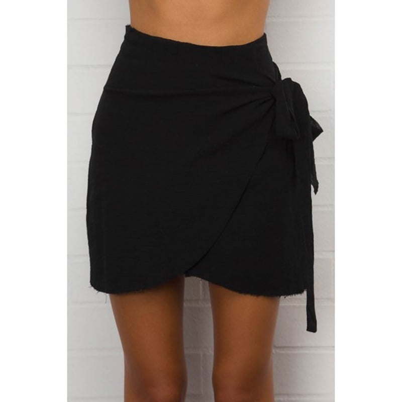 Lovaru - High Waisted Solid Color Irregular Skirt - Walmart.com ...