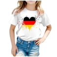 thumbnail image 4 of Hauts et T-Shirts pour Filles, T-Shirt à Manches Courtes et Col Rond avec Imprimé Drapeau Allemand, Tendance Mode Florale, 4 of 4