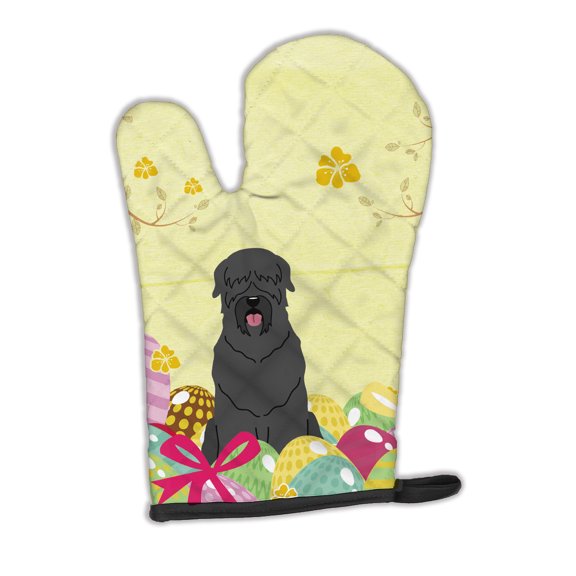 Carolines Treasures BB6026OVMT Easter Eggs Black Russian Terrier Oven Mitt Large multicolor