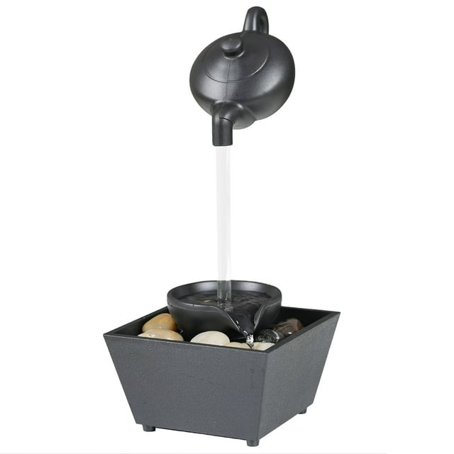 Waterfall Tabletop Decoration, Relaxation Vivid USB 5V Desktop Water Fountain with Stones for Living Room