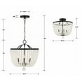 thumbnail image 6 of 4 Light Chandelier In Classic Style 16.5 Inches Wide By 18 Inches High-Matte Black Finish-Frosted Shade Color   -Traditional Installation Crystorama, 6 of 9