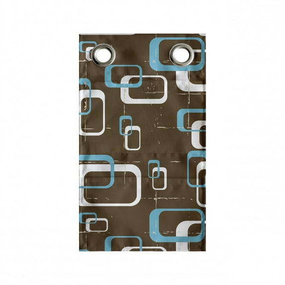 Geometric Hanging Pocket Organizer, Retro Inspired Grunge Style Funky Image in Repetitive Pattern, Printed Polyester Storage Bag with Pockets, 9" x 16", Dark Cocoa Sky Blue