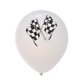 thumbnail image 2 of 15 globos inflables para fiesta, confeti de lentejuelas y banderas de carreras en blanco y negro (5 blancos, 5 negros y 5 plateados), 2 of 6