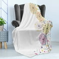 thumbnail image 4 of Colorful Soft Flannel Fleece Throw Blanket, Abstract Dandelion Flowers with Hearts Inside Floral Cartoon Romantic Artwork, Cozy Plush for Indoor and Outdoor Use, 50" x 60", Multicolor, by Ambesonne, 4 of 5