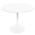 thumbnail image 4 of LeisureMod 5-Piece Dining Set Round White Dining Table with MDF Top and Iron Base 4 Side Chairs in Acrylic with Chrome Stainless Steel Legs for Modern Home, Kitchen Bristol Collection in Amber, 4 of 18