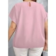 thumbnail image 4 of Plus Size Women's Fashion Crewneck T-Shirt - Summer Business Casual Top Comfort Clothes, 4 of 6