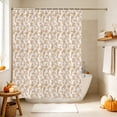 thumbnail image 5 of Orange Florals Shower Curtain Set - 48" x 72" Washable Bathtub Curtain with 12 Hooks, Cottagecore Vine Leaves Minimalist Waterproof Fabric Stall Shower Curtains for Bathroom/Bathtub Décor, 5 of 8