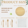 thumbnail image 3 of Layhit 50 Set Bamboo Cutlery and AFN1Pre Rolled Napkin Disposable Cutlery Utensils with Forks, Knives, Spoons, Napkins for Wedding, Party, Baby Shower, Outdoor Events, 3 of 3