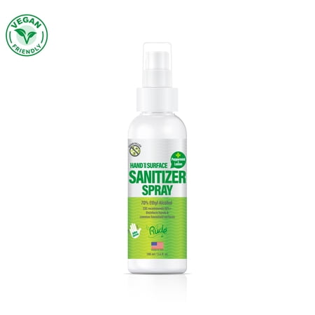 RUDE Peppermint Lemon Hand & Surface Sanitizer Spray 3.4 fl. oz / 100 mL