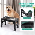 thumbnail image 6 of Elevated Dog Bowls - 5 Adjustable Heights Stand, 2 Stainless Steel Bowls & 1 Slow Feeder, for Small to Large Dogs, Black, 6 of 7