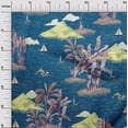 thumbnail image 3 of oneOone Velvet Blue Fabric Tropical Beach Sewing Craft Projects Fabric Prints By Yard 58 Inch Wide, 3 of 4